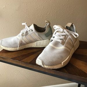 Adidas NMD white with blue and beige back Wm sz9